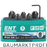 ENT Kegelsenker-Satz HSS-G 90 Grad � 2,5 / 3 / 3,5 / 4 / 4,5 mm 5-teilig