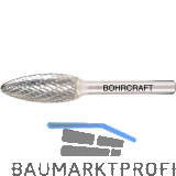 BOHRCRAFT HM-Fr�sstift Form H Flamme Kopf � 8 mm L�nge 20 mm Zahnung Z3-X