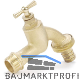 REHAU Wasserhahn mit Schraubverschluss 3/4 Zoll, Messing blank