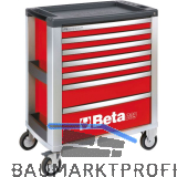 BETA Werkzeugwagen C39R Aluminium rot 800 x 500 x 971 mm 7 Schubladen