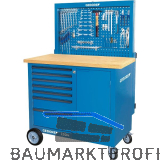 GEDORE Rollwerkbank BR1504 1100 x 550 x 985 mm mit R�ckwand+Haken 7 Schubladen