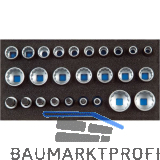 GEDORE Satz Steckschl�ssel-Eins�tze 1/2" 1500 CT1-D19 in 1/3 CT-Modul 26-teilig