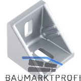 FATH Zinkwinkel 30 x 30 mm pulverbeschichtet alufarbig Nut 6