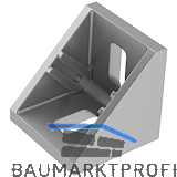 FATH Zinkwinkel 40 x 40 mm pulverbeschichtet alufarbig Nut 8