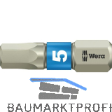 WERA Bit-Einsatz Edelstahl 3840/1TS 1/4"sechskant 5.0/25 mm Innensechskant