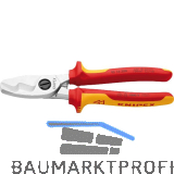 KNIPEX Kabelschere m. Doppelschneide VDE 9516 Kabel 20mm/70mm� 2K-Griff L=200mm