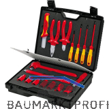KNIPEX Kompakt-Werkzeugkoffer isoliert 989911, 17-teilig, Kunststoff schwarz