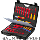 KNIPEX Standard-Werkzeugkoffer isoliert 989912, 26-teilig. Kunststoff schwarz
