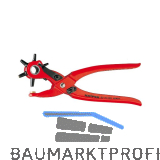 KNIPEX Revolverlochzange mit 6 auswechselbaren Lochpfeifen L�nge 220 mm