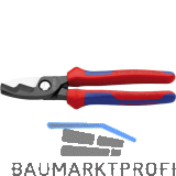 KNIPEX Kabelschere m. Doppelschneide 9512 Kabel 20mm/70mm�, 2K-Griff, L=200 mm