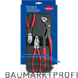 KNIPEX Zangenset Kraft Paket 3-tlg. Kombizange, Seitenschneider, Wapuzange