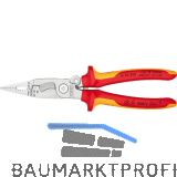 KNIPEX Elektro-Installationszange mit Feder verchromt, VDE, 2-K, 200 mm