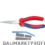 KNIPEX Telefonzange gerade 2925, flach-runde Backen, 2K-Griff, verchromt,L=160mm