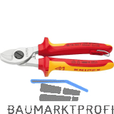 KNIPEX Kabelschere VDE 9516 T f�r Kabel 15 mm/50 mm� 2K-Griff mit �se L=165 mm