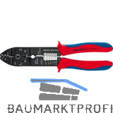 KNIPEX Crimpzange 9721B unisolierte, offene Steckverbinder, 0,5-2,5mm�, L=230 mm