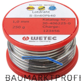 Elektrol�tdraht SN60Pb40 flussmittelgef�llt � 1 mm Inhalt 250 g