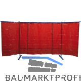 KEMPER Schwei�erschutzwand 3-teilig Breite 3.80 m rot