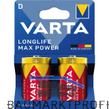 VARTA Batterie Longlife Max Power LR20/D 1,5 Volt 2 St�ck