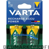 VARTA Batterie Recharge Akku Power HR20/D 1,2 Volt 3000 mAh (2 St)