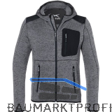 K�BLER Strickjacke Light Form 1441 mittelgrau/schwarz XL