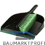 MASTA Kehrgarnitur-Set Kunststoff Schaufel mit Gummilippe + Feger schwarz / gr�n