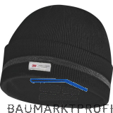 GEBOL Strick Haube - M�tze schwarz mit Reflektionsstreifen, Thinsulate Futter