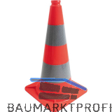 Leitkegel aus PVC 50 cm rot/wei� tagesleuchtend