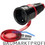 PCE Schutzkontaktkupplung TAURUS2 Gummi 2-polig mit Deckel IP54