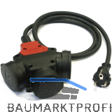 PCE Verl�ngerungskabel 3-fach H07RN-F 3G1.5 L�nge 1.5 m IP44
