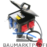 PCE Mobilverteiler Vollgummi Spitz tragbar 5G2,5 4x250V/2x400V+FI IP44