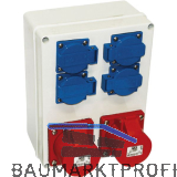 PCE Wandverteiler Schwaz 2x16 Ah/400 V/ 4x16Ah/250Volt IP44