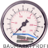 ELMAG Druckluft Manometer 63 mm 0 - 16 bar mit Au�engewinde hinten 1/4"