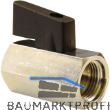 Kugelhahn mit beidseitigem IG 1/4" mit kurzem Hebel