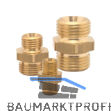 Druckluft Doppelnippel mit AG 1/2" und AG 1/2" aus Messing