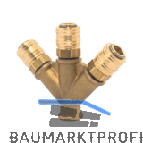 Druckluft Verteiler Messing mit IG 3/8" und 3 Euro Kupplungen