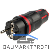 PCE Schutzkontaktstecker 2SL TOPTAURUS2 Gummi 2-polig IP54 schwarz/rot