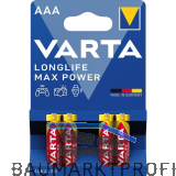 VARTA Batterie Longlife Max Power LR03/AAA 1,5 Volt 4 St�ck