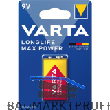 VARTA Batterie Longlife Max Power 9 Volt 1 St�ck