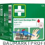 CEDERROTH Soft Foam Bandage Rolle Farbe blau L�nge 200 cm Breite 6 cm
