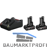BOSCH Akku-Starterkit 12 Volt / 2 St�ck 6,0 Ah Akkus und Ladeger�t GAL12V-40