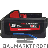 MILWAUKEE Akku / Ersatzakku M18 HB5.5 18 Volt / 5,5 Ah Li-Ion