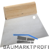 SCHULLER Zahnspachtel mit Holzgriffleiste Breite 180 mm Quadratzahnung 6,0 mm