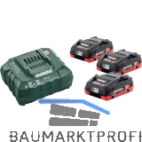 METABO Akku-Basis-Set 3 x 18 Volt / 4,0 Ah LiHD Akkus + ASC 55 Ladeger�t