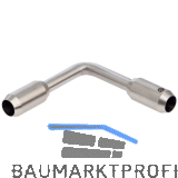 CROSO Eckverbinder 90� mit Bohrung � 12,2 mm,Edelstahl geschliffen V2A