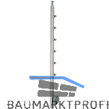 CROSO Fertigsteher f�r Wandmontage, 1200mm, m. 6 Traversenhalter, Edelstahl V2A