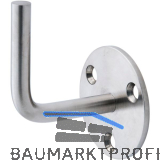 CROSO Handlauftr�ger mit Anschwei�ende, 3 Loch flacher Rosette � 70 mm, V2A