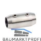 CROSO Verbinder rund Au�en � 18 mm, Bohrung � 12,2 mm, Edelstahl geschliffen V2A