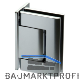 Pendelt�rband Biloba 90� Glas-Wand, einseitige Platte,Aluminium Edelstahl-Effekt