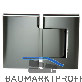 Pendelt�rband Biloba 90� Glas-Glas, mit Feststellung 90�, Alu Edelstahl-Effekt