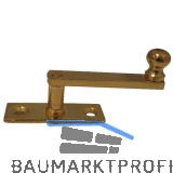 Fensterreiber auf eckiger Platte, 17 mm, Messing poliert